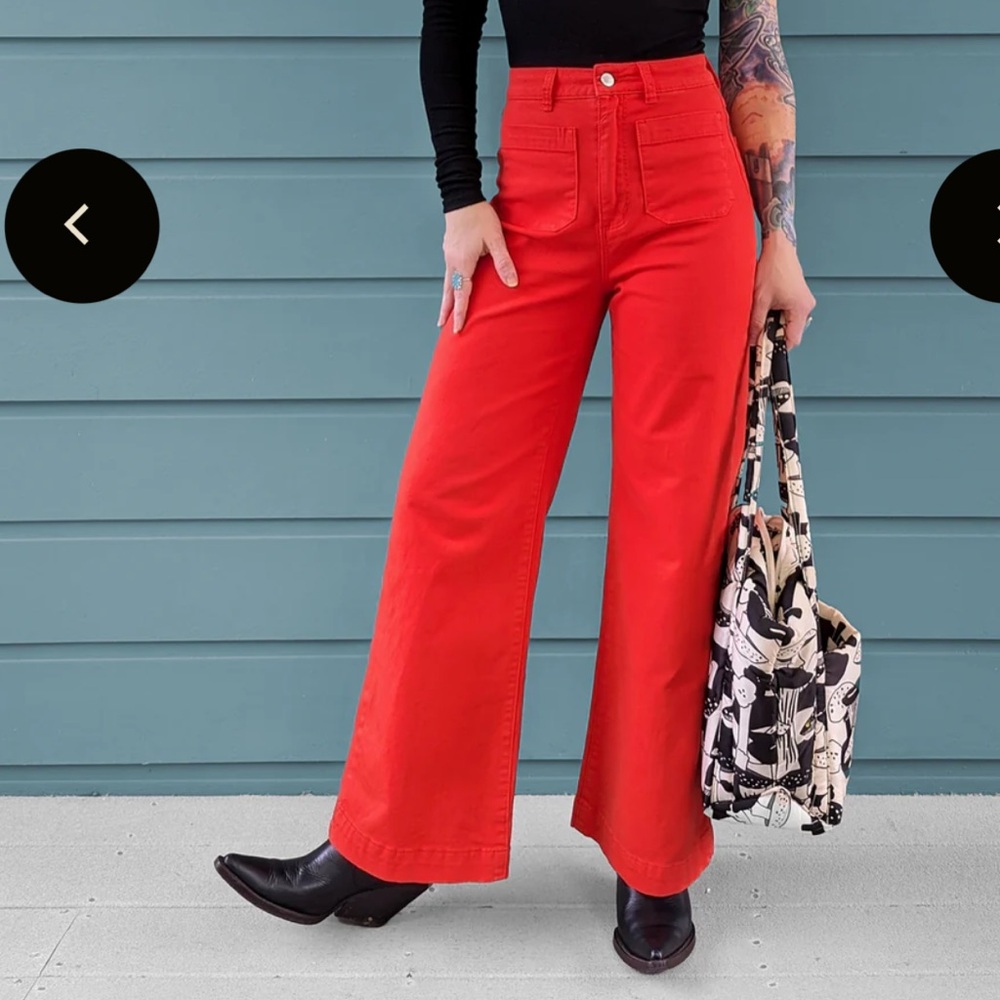 ROLLA'S Blood Orange The Sailor Wide Leg Jeans